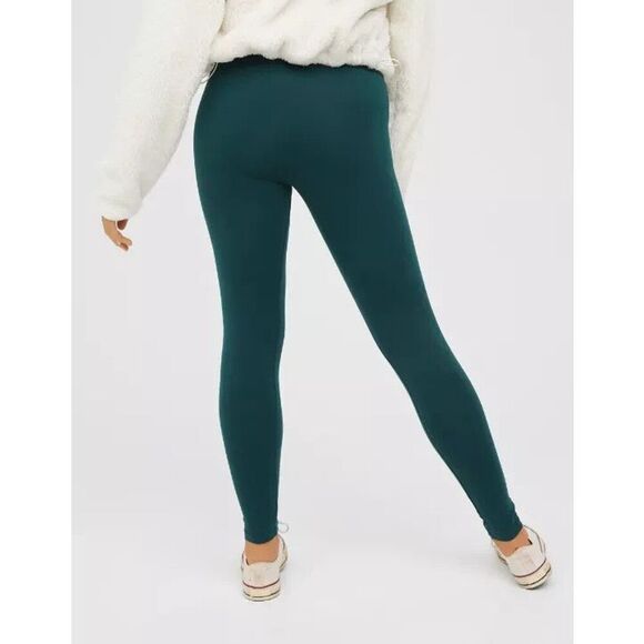 Offline x Aerie Women's Sz XS Deep Forest Green OG Logo Regular Rise Leggings - Picture 13 of 13